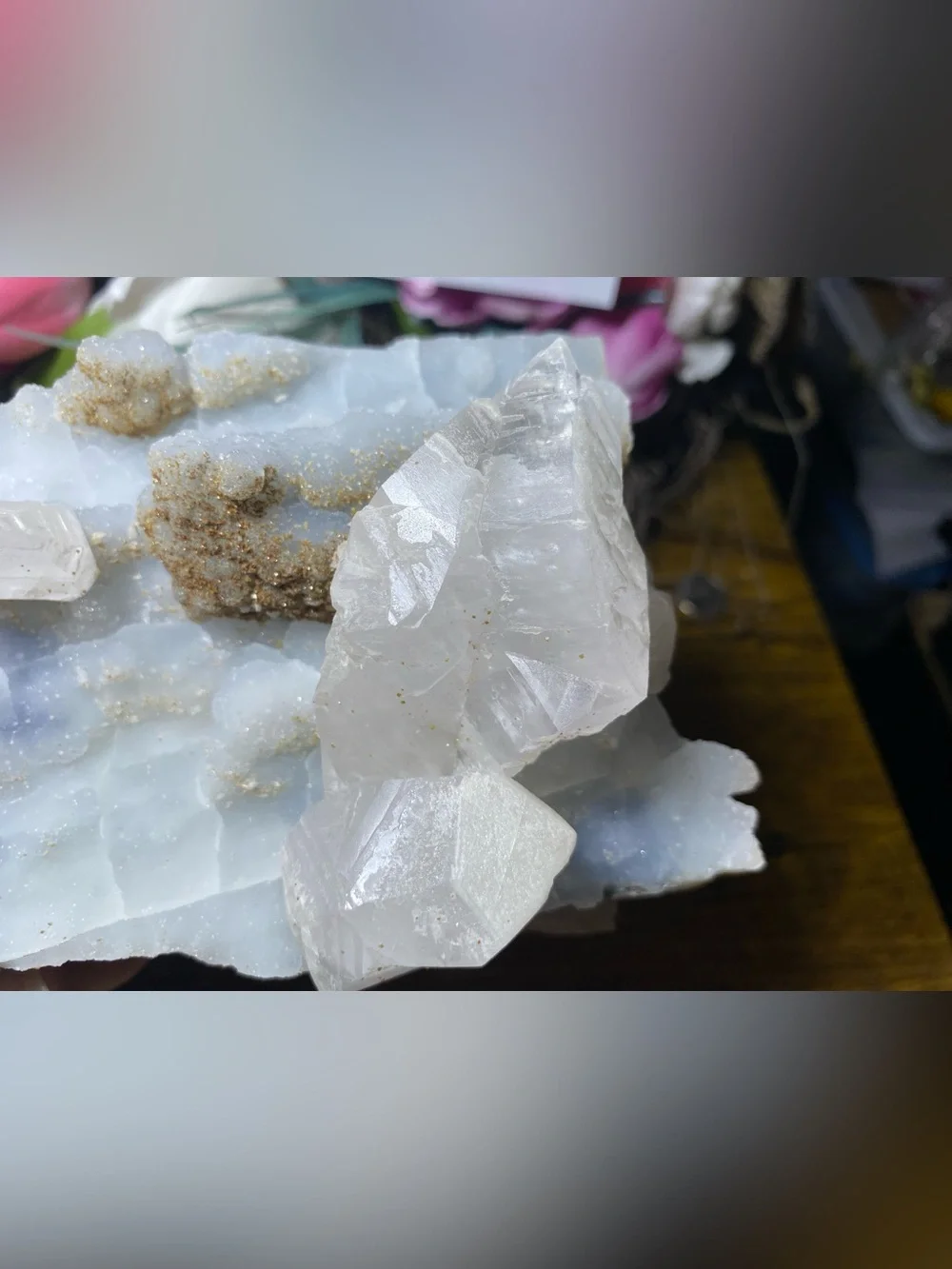 Large Blue Chalcedony & Mangano Calcite